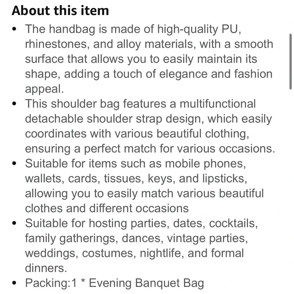 NEW rhinestone evening bag with removable chain strap - Picture 9 of 11